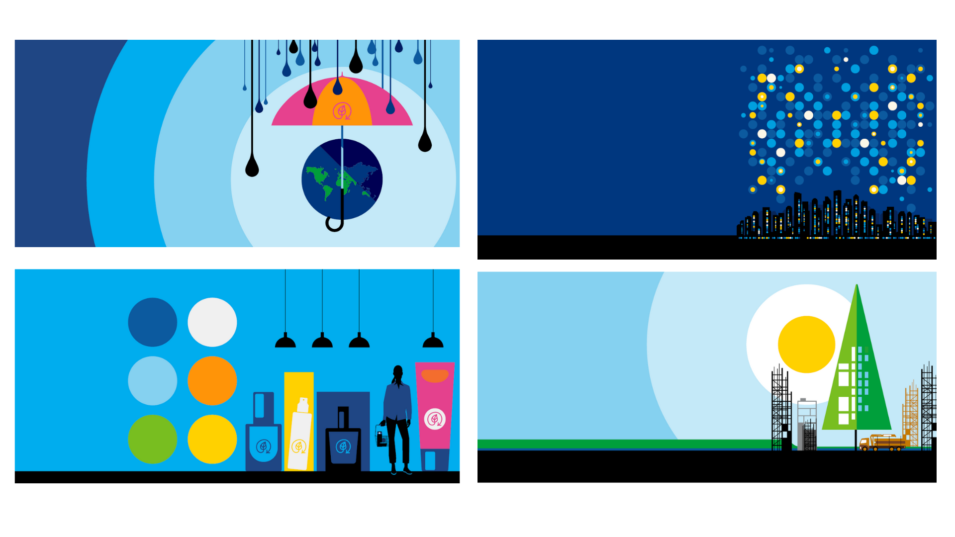 Examples of Stora Enso illustration style