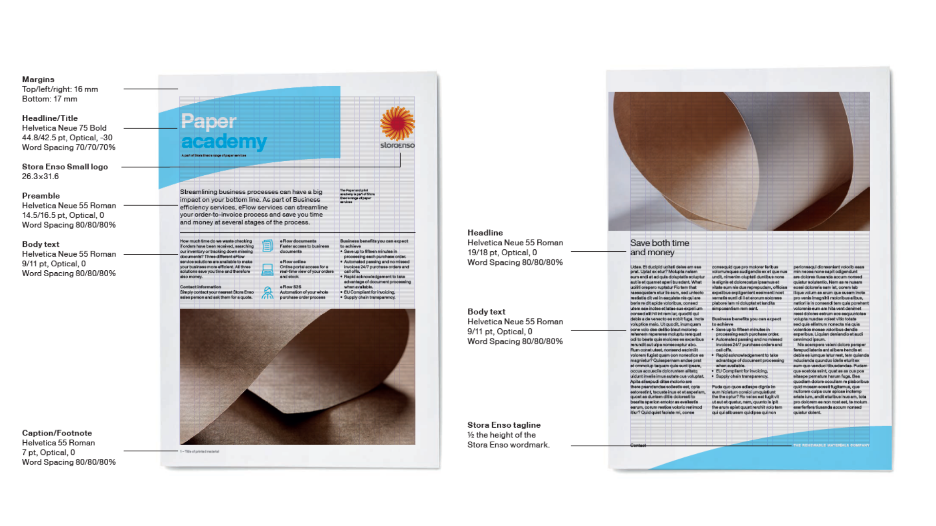 Stora Enso fact sheet InDesign