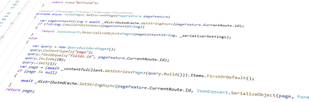 A few lines of C# code.