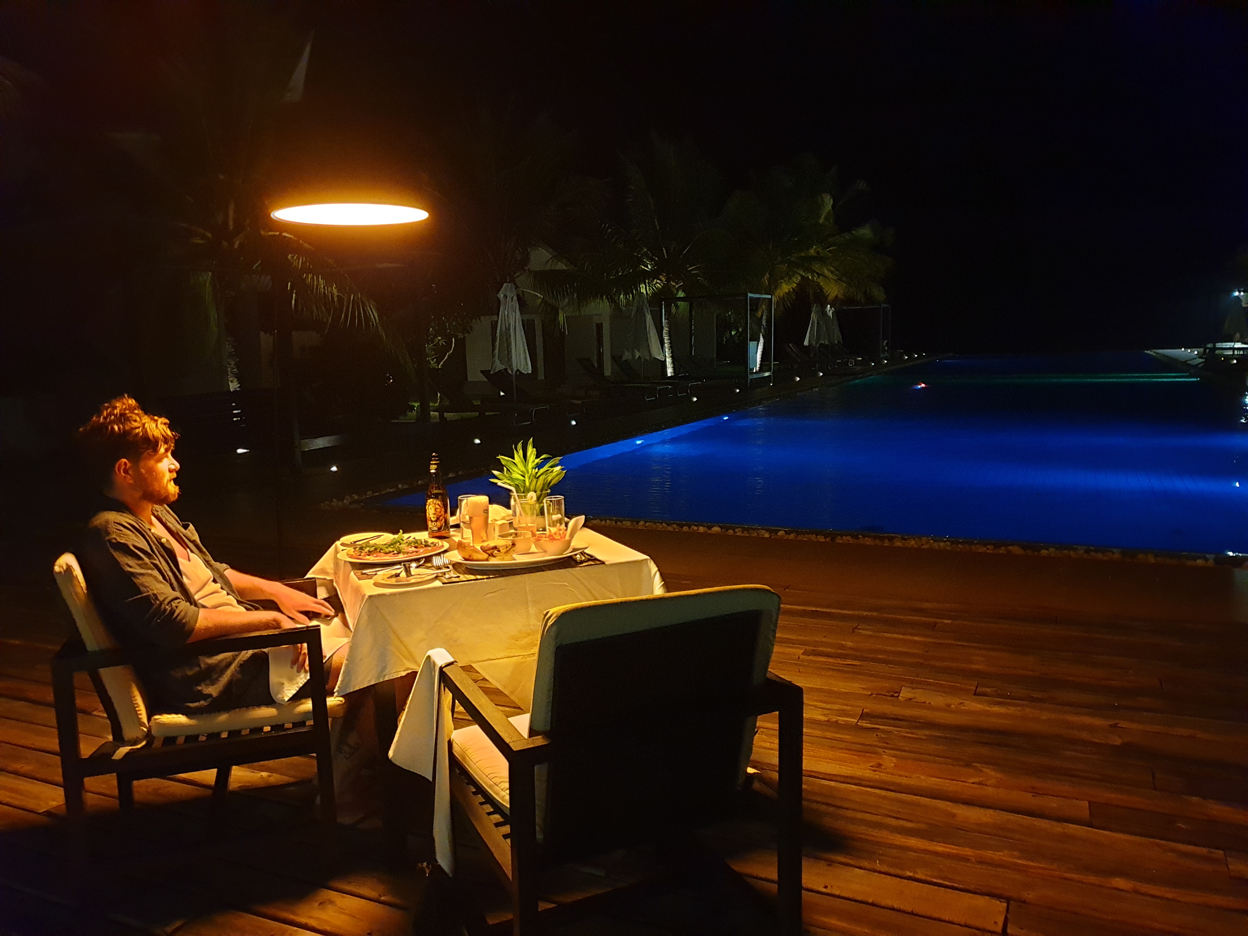 Me having a special dinner in Sri Lanka.