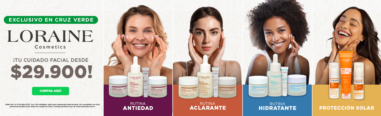 Lanzamiento marca loraine cosmetica cruz verde