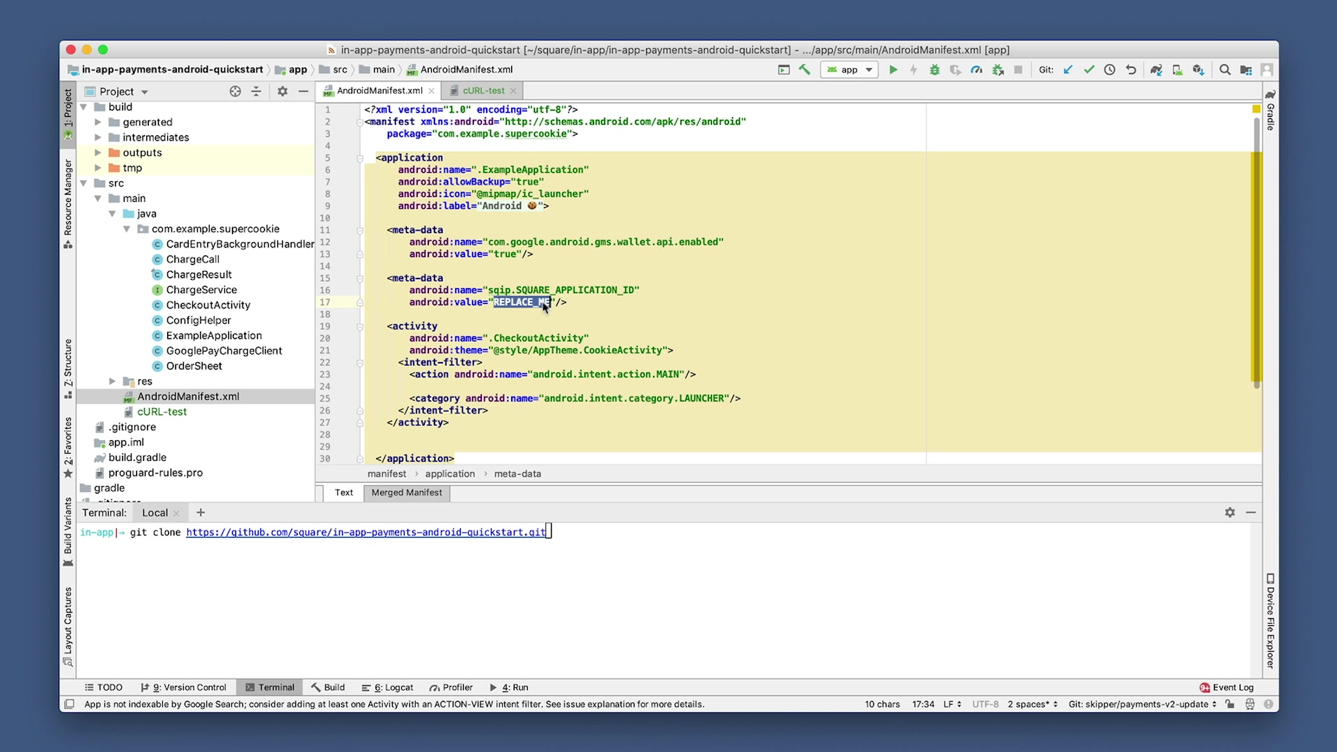 Android Studio AndroidManifest.xml