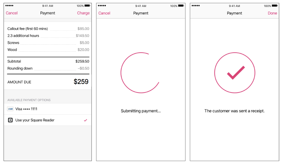 Payment flow within the SwiftHero app