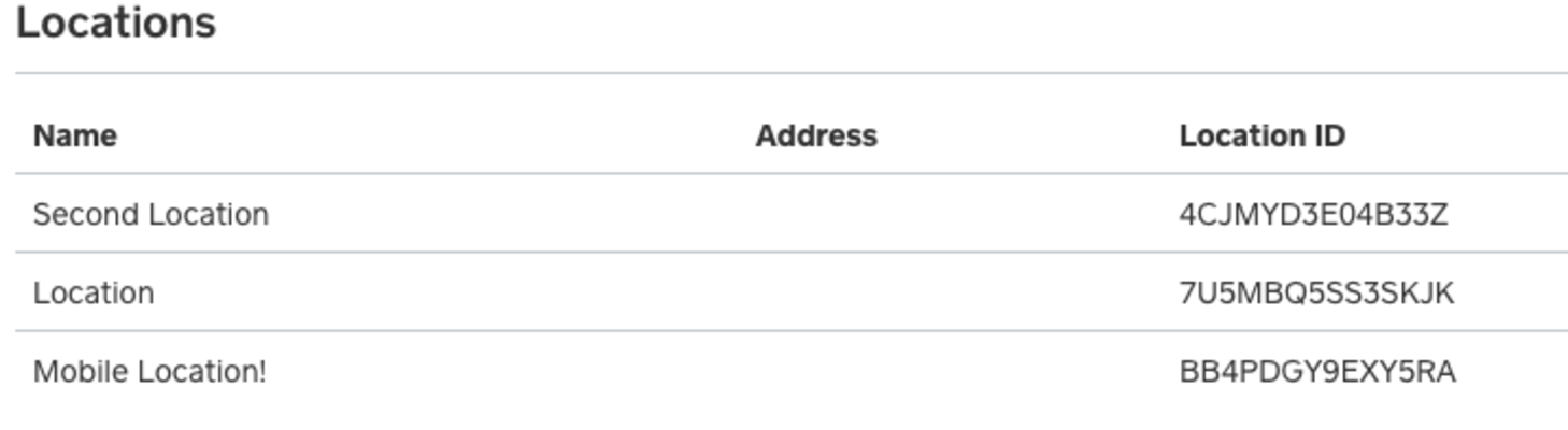 See your location ID without the API call | Square Corner Blog