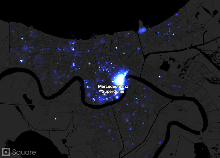 Mapping Square Payments During the Super Bowl