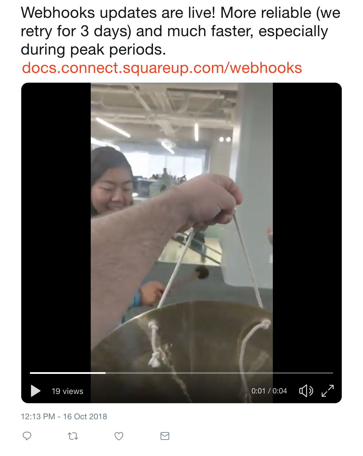 Ringing the gong after launching a better Webhooks.