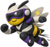 QuickBee, a bee in purple racing goggles
