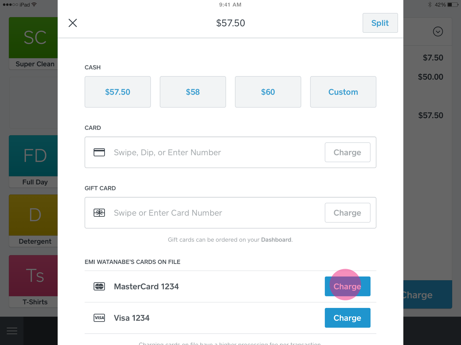 Card on file helps speed up the checkout process with returning customers
