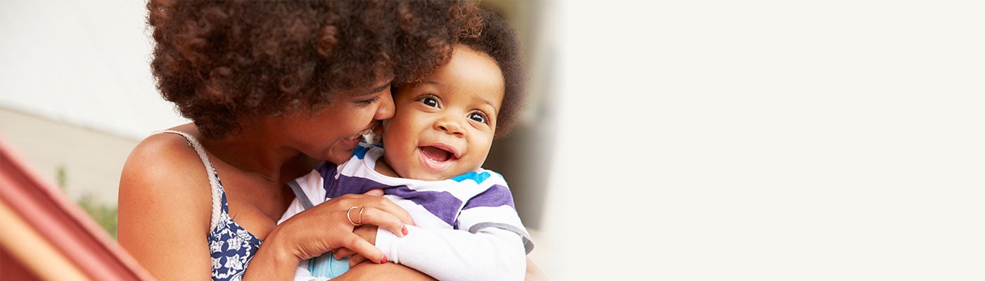 Parent with happy child