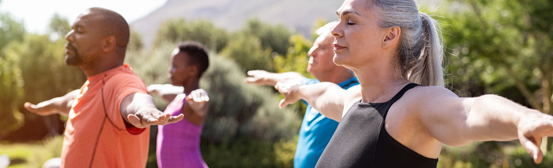 Group of people exercising