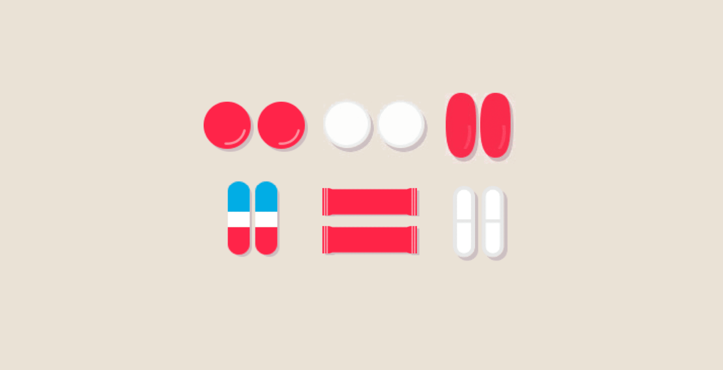 Ilustración de formas de Tylenol