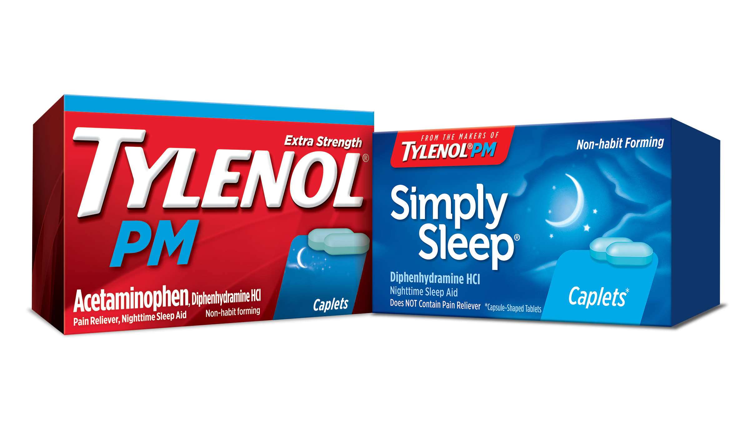 TYLENOL® PM and Simply Sleep® Packshots