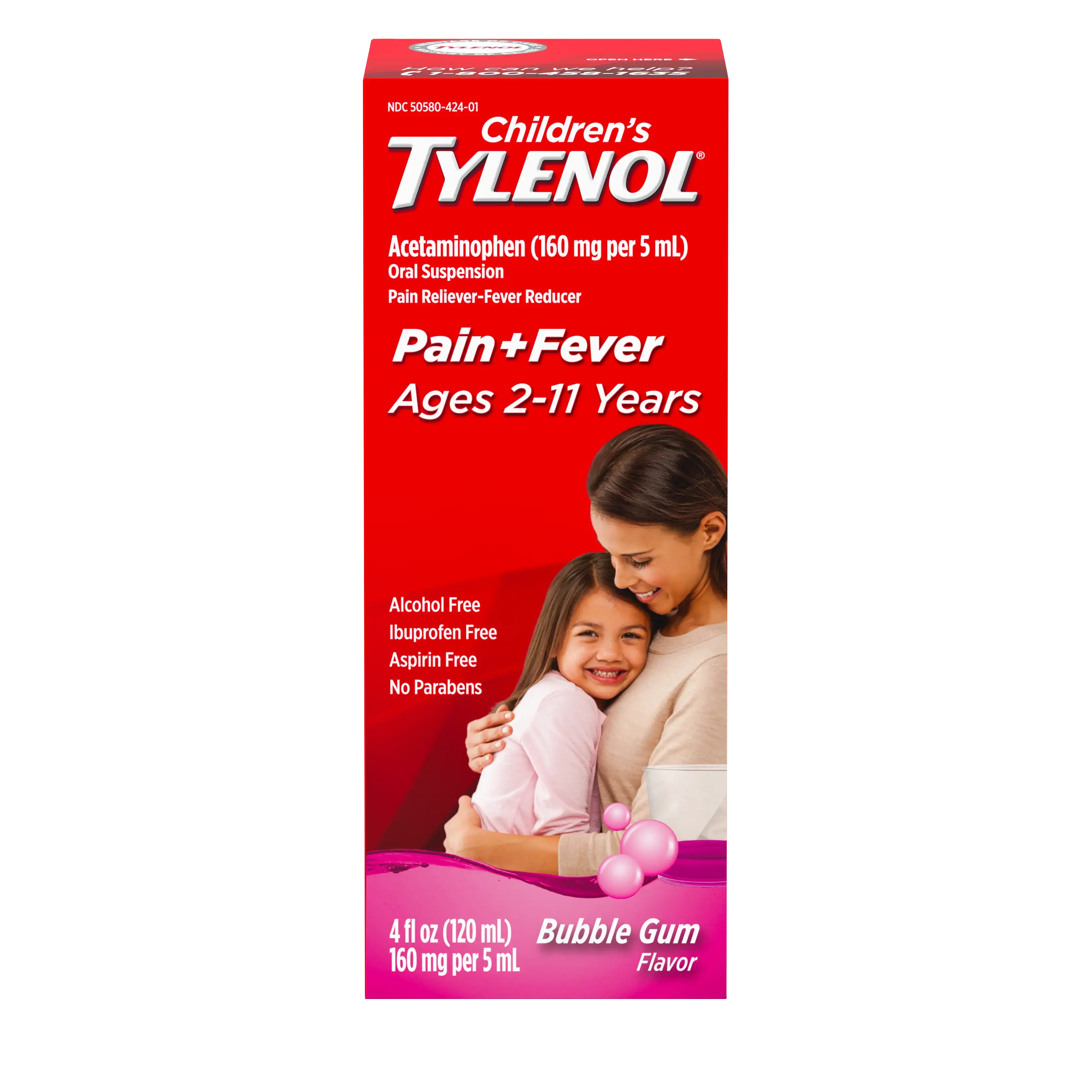 Children's Tylenol® in bubblegum flavor