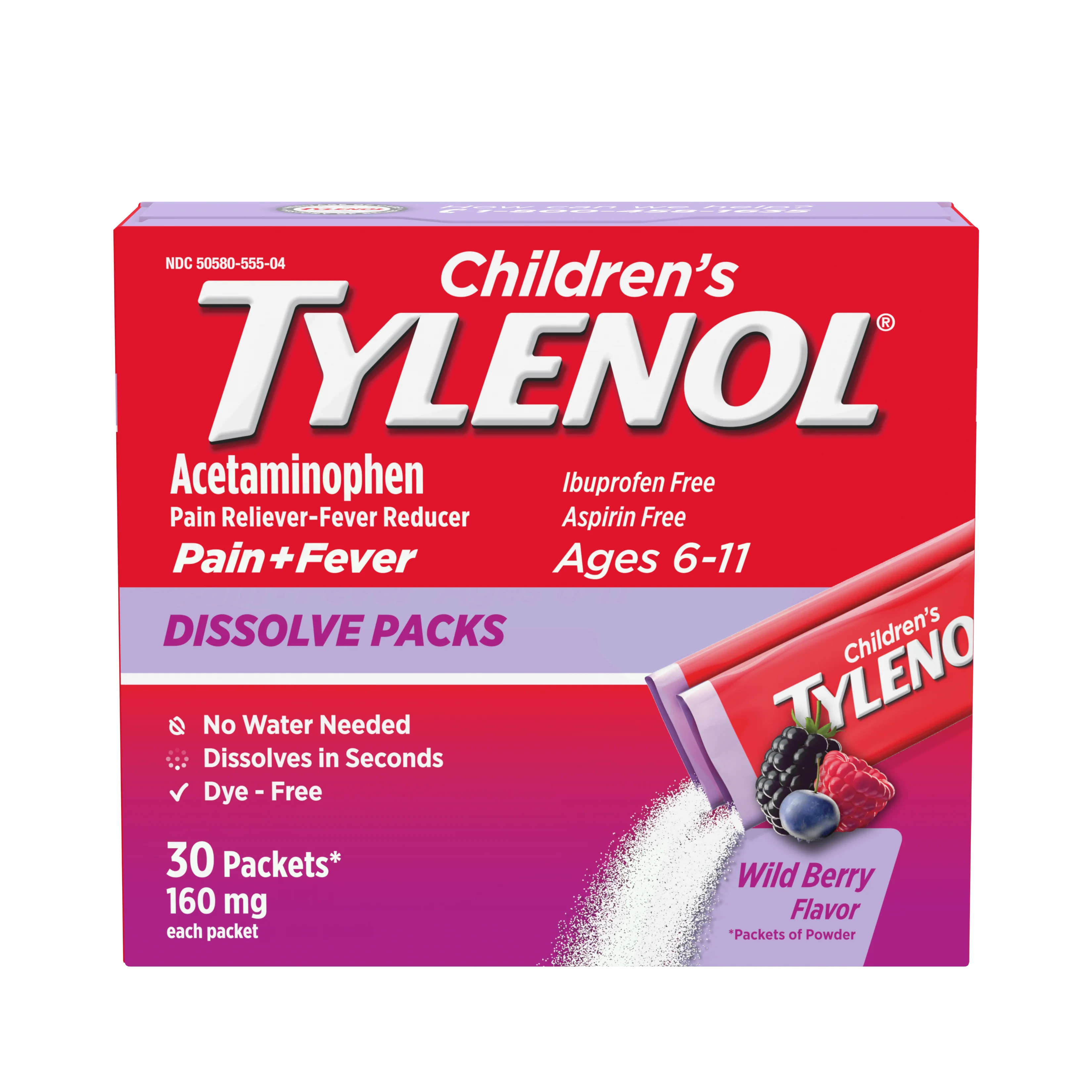 Chlidren's Tylenol® dissolve packs (paquetes para disolver)