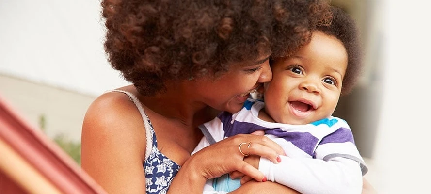 Parent with happy child