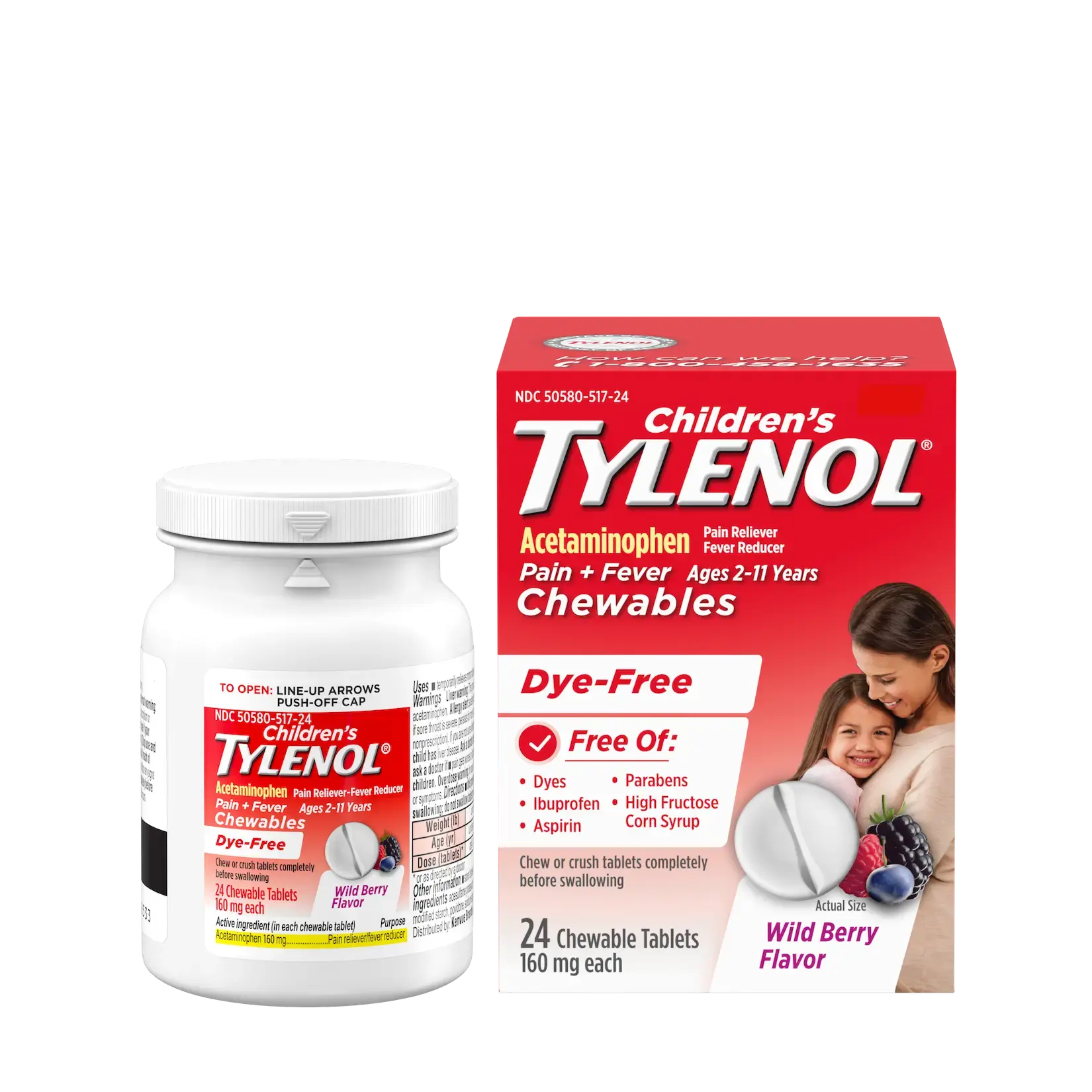 Children's TYLENOL® Chewables Dye Free