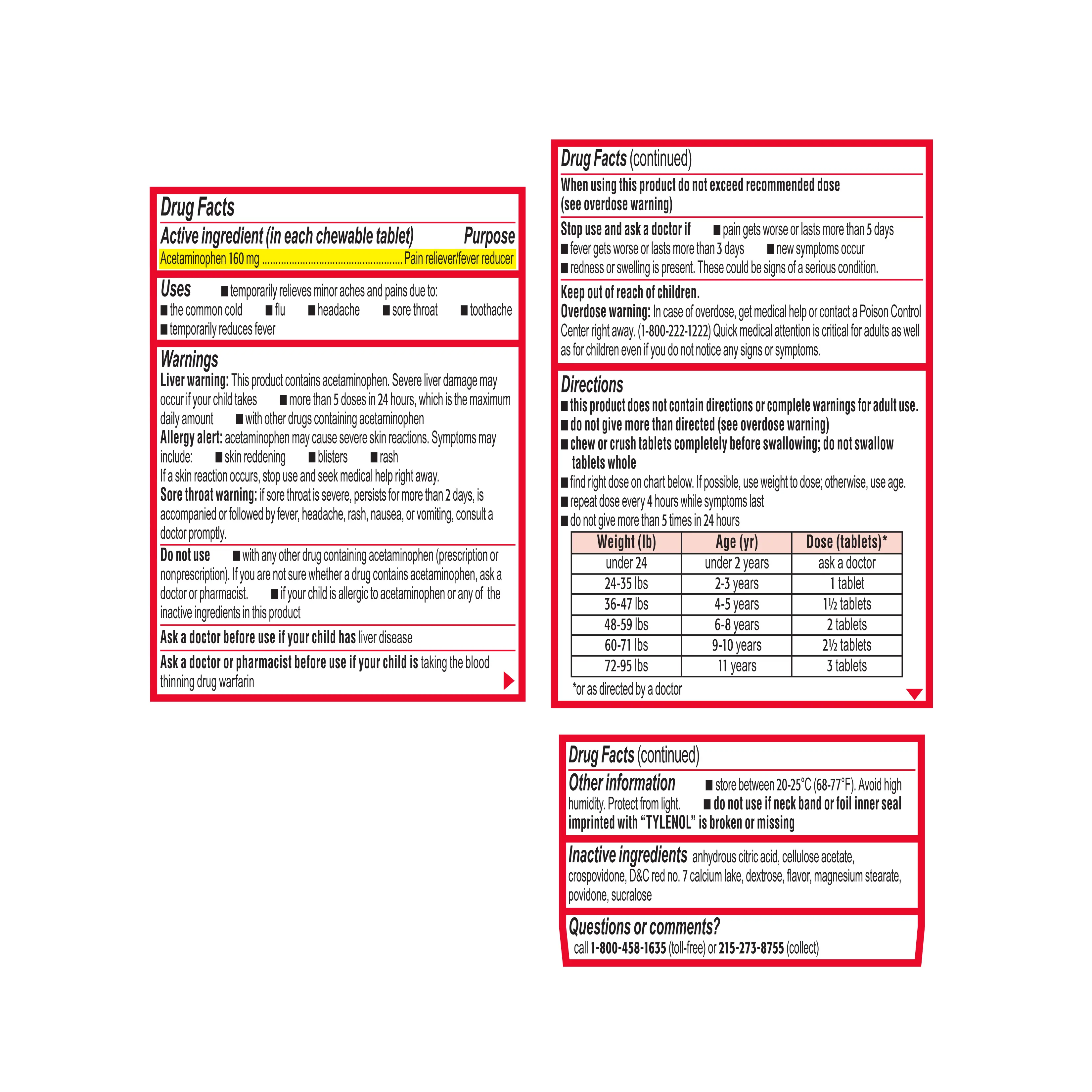 Children’s TYLENOL® Chewables Drug Facts