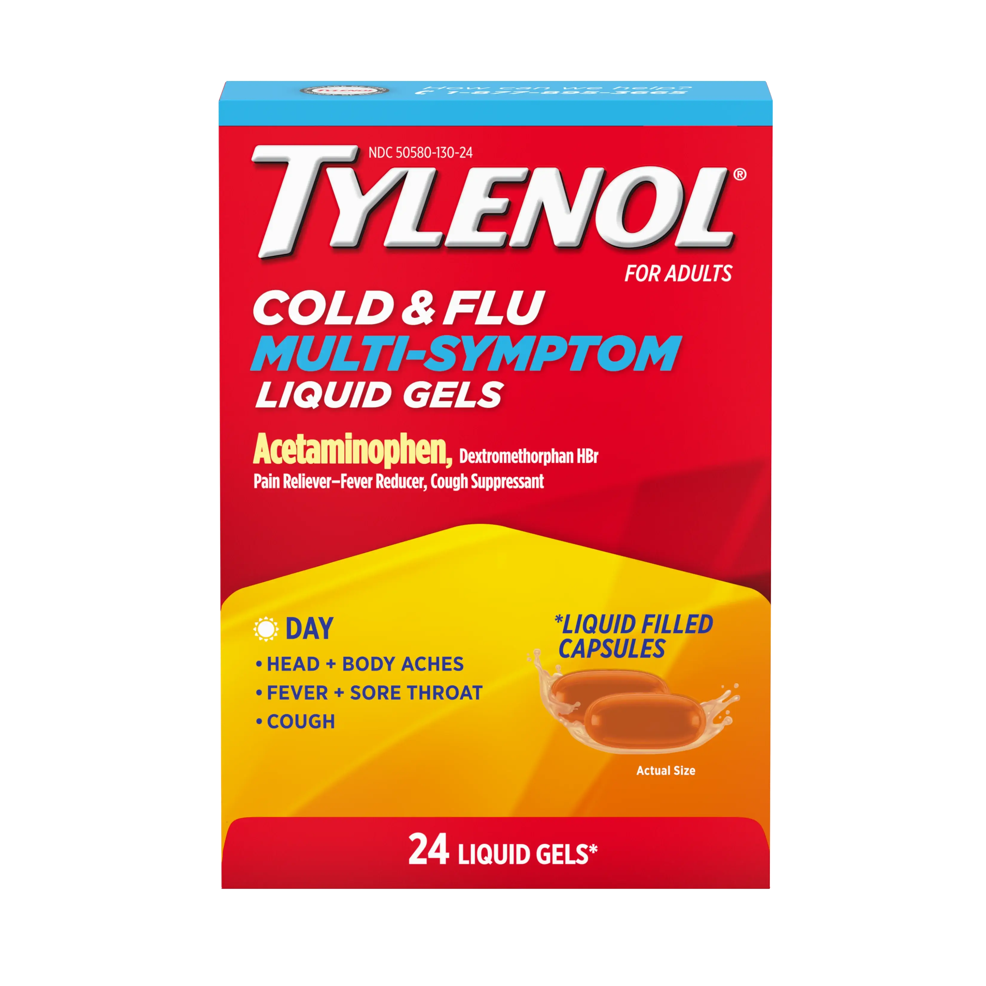 TYLENOL® Daytime Cold & Flu Multi-Symptom Relief Liquid Gels (cápsulas de gel líquido)