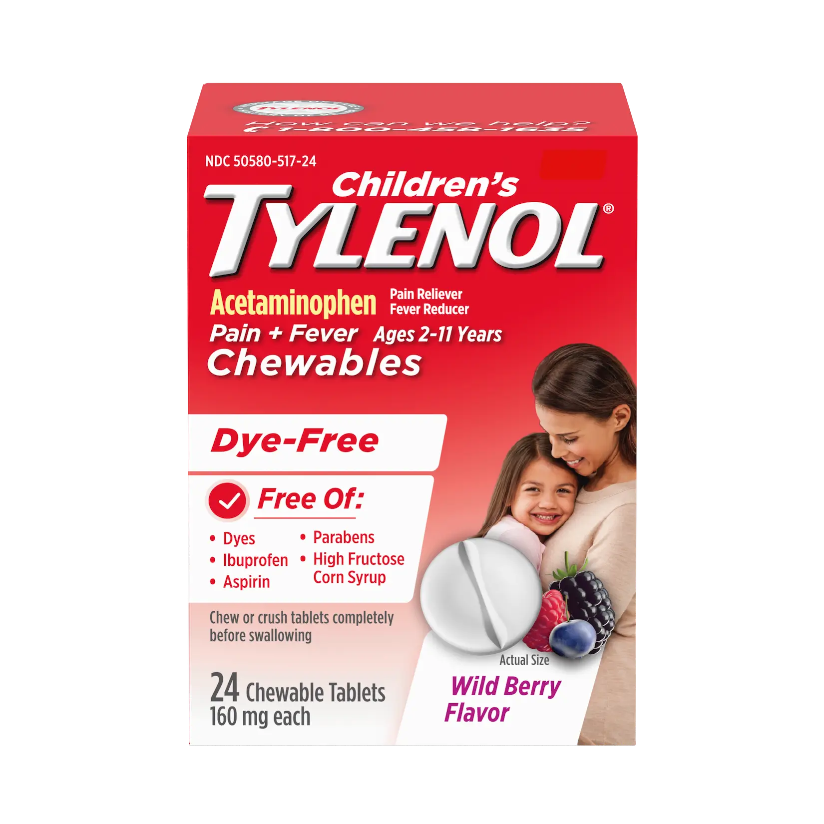Children's TYLENOL® Chewables Dye Free