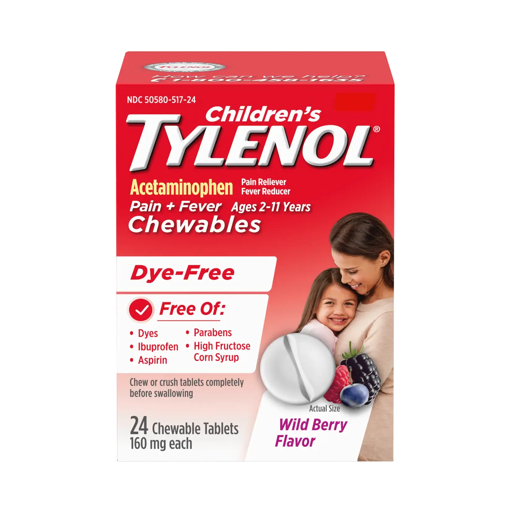 Children's TYLENOL® Chewables Dye Free