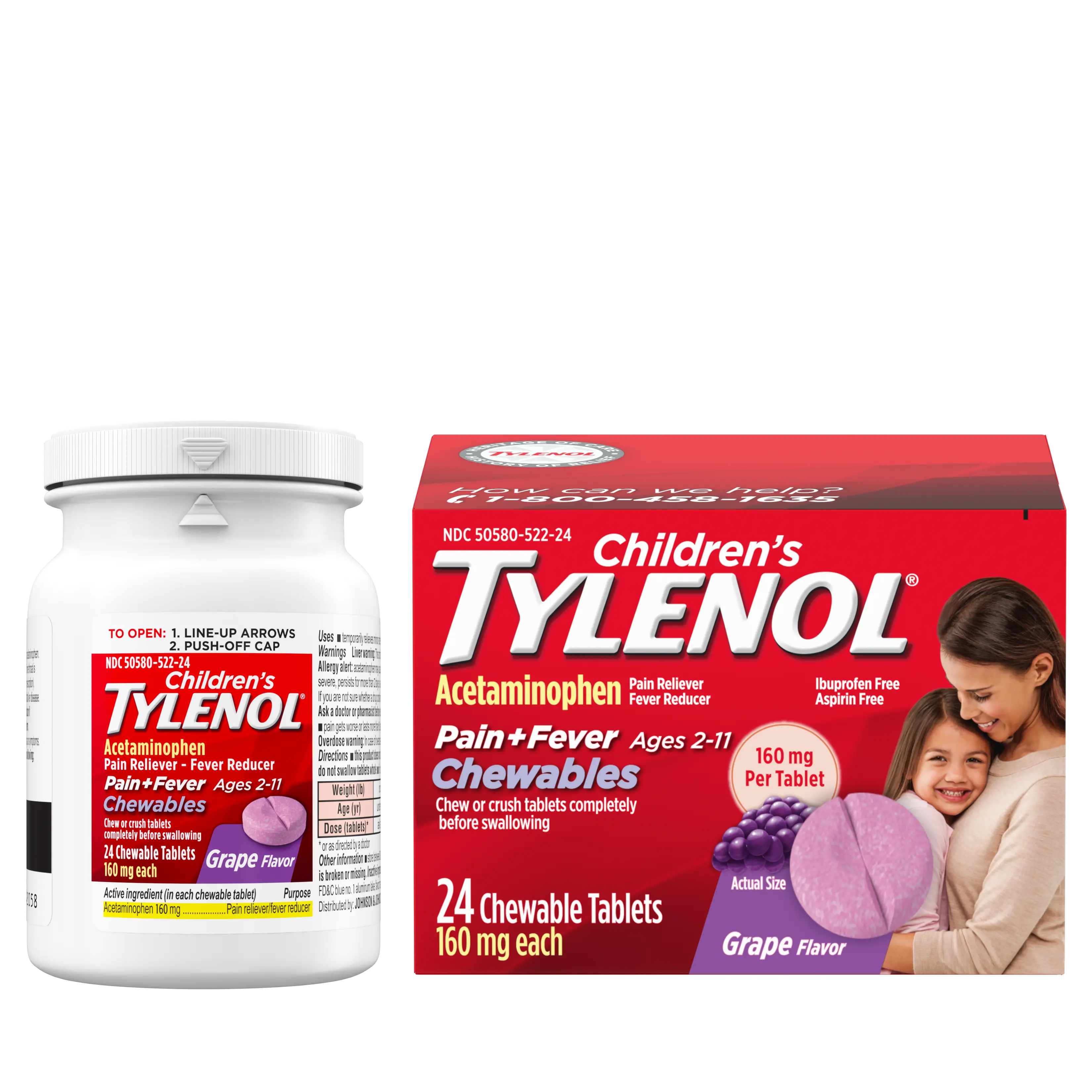 Children's Tylenol® chewable grape flavor