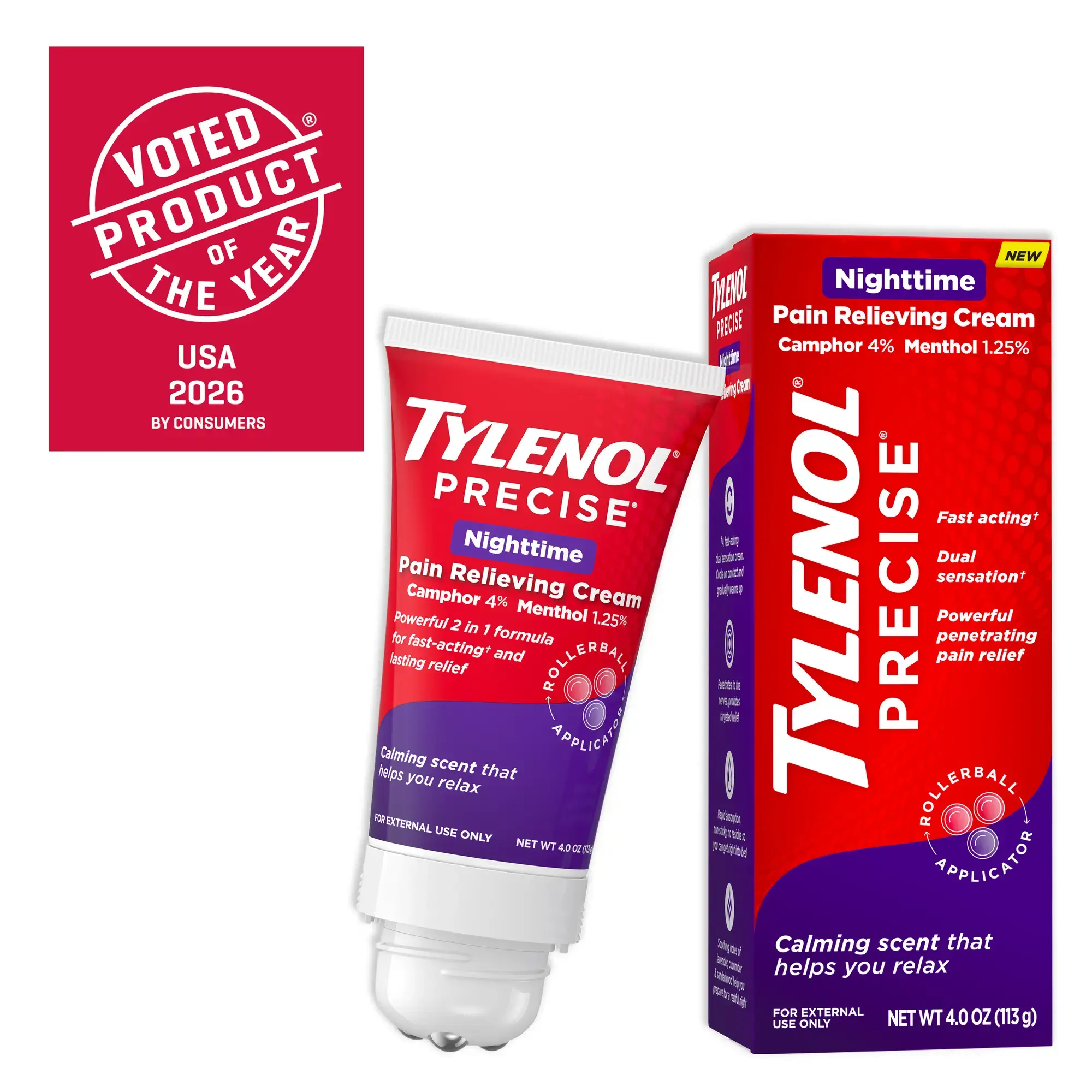 TYLENOL® PRECISE® Nighttime Pain Relieving Cream