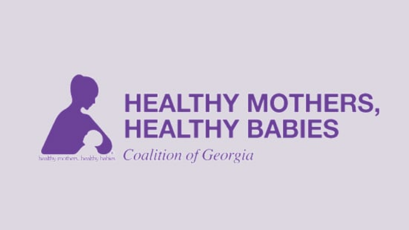 Logotipo de la fundación Healthy Mothers, Healthy Babies, Coalition of Georgia, organización que tiene por objeto mejorar la salud maternoinfantil en Georgia.