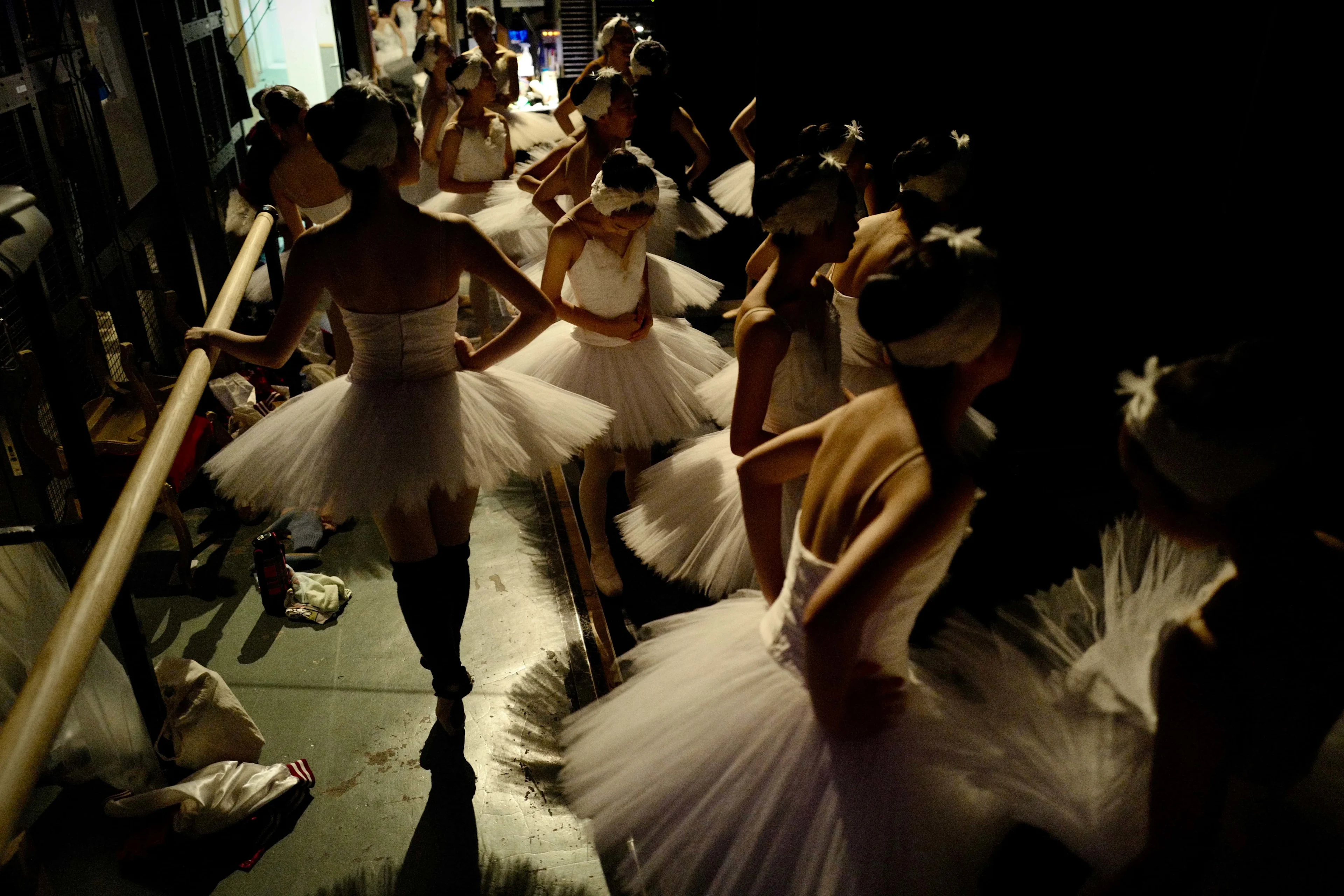 Group of ballet girls backstage