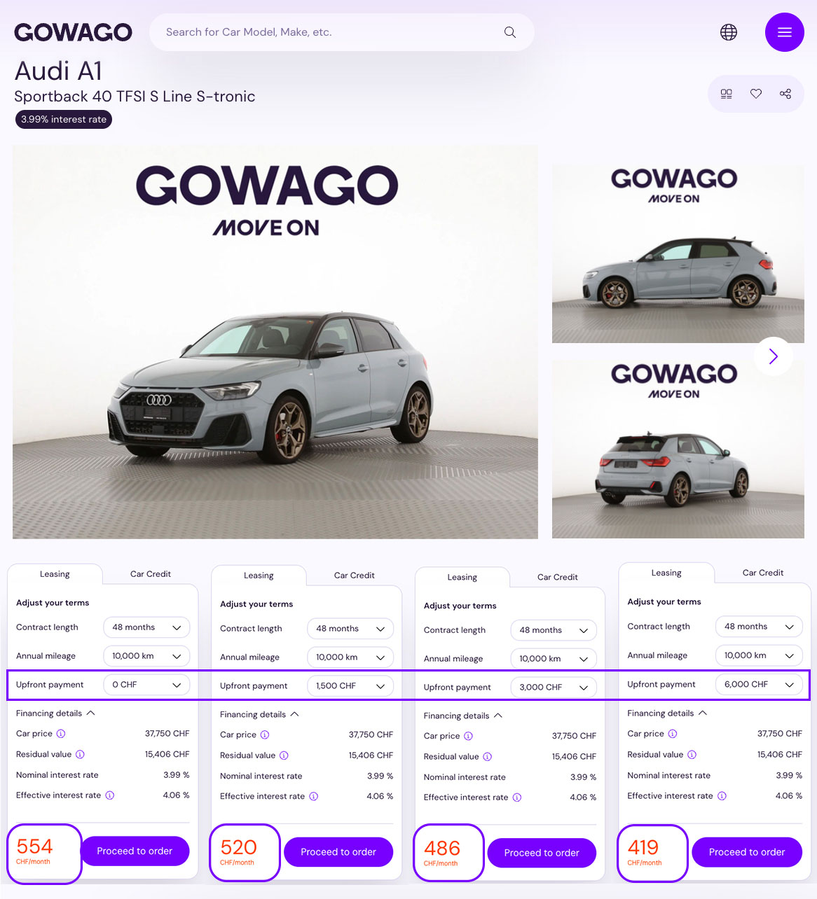 Example for a Down Payment