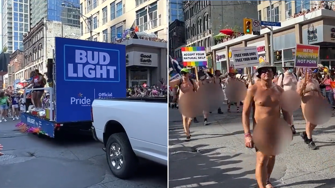 Bud Light sponsors Toronto Pride parade attended by naked men, children