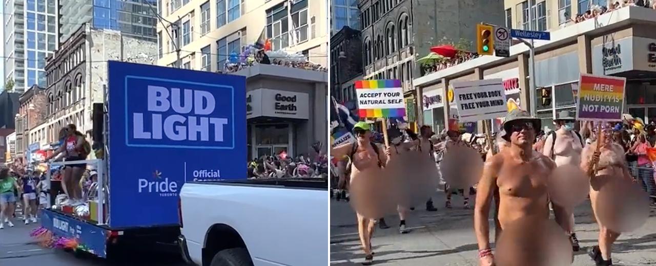 Bud Light sponsors Toronto Pride parade attended by naked men, children