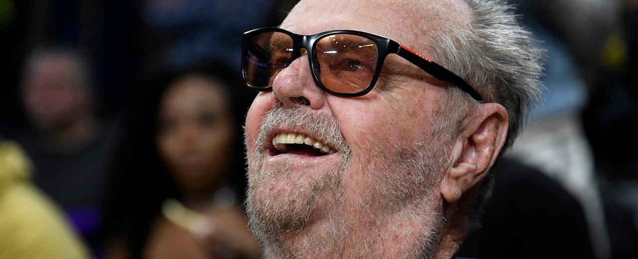 Jack Nicholson cheers courtside for Los Angeles Lakers' playoff game for first time in two years