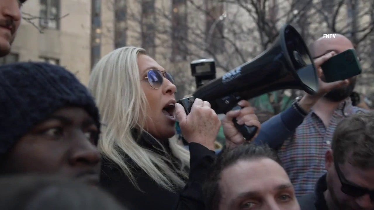 Marjorie Taylor Greene leads NYC rally protesting Trump indictment, after receiving warning from Mayor Adams