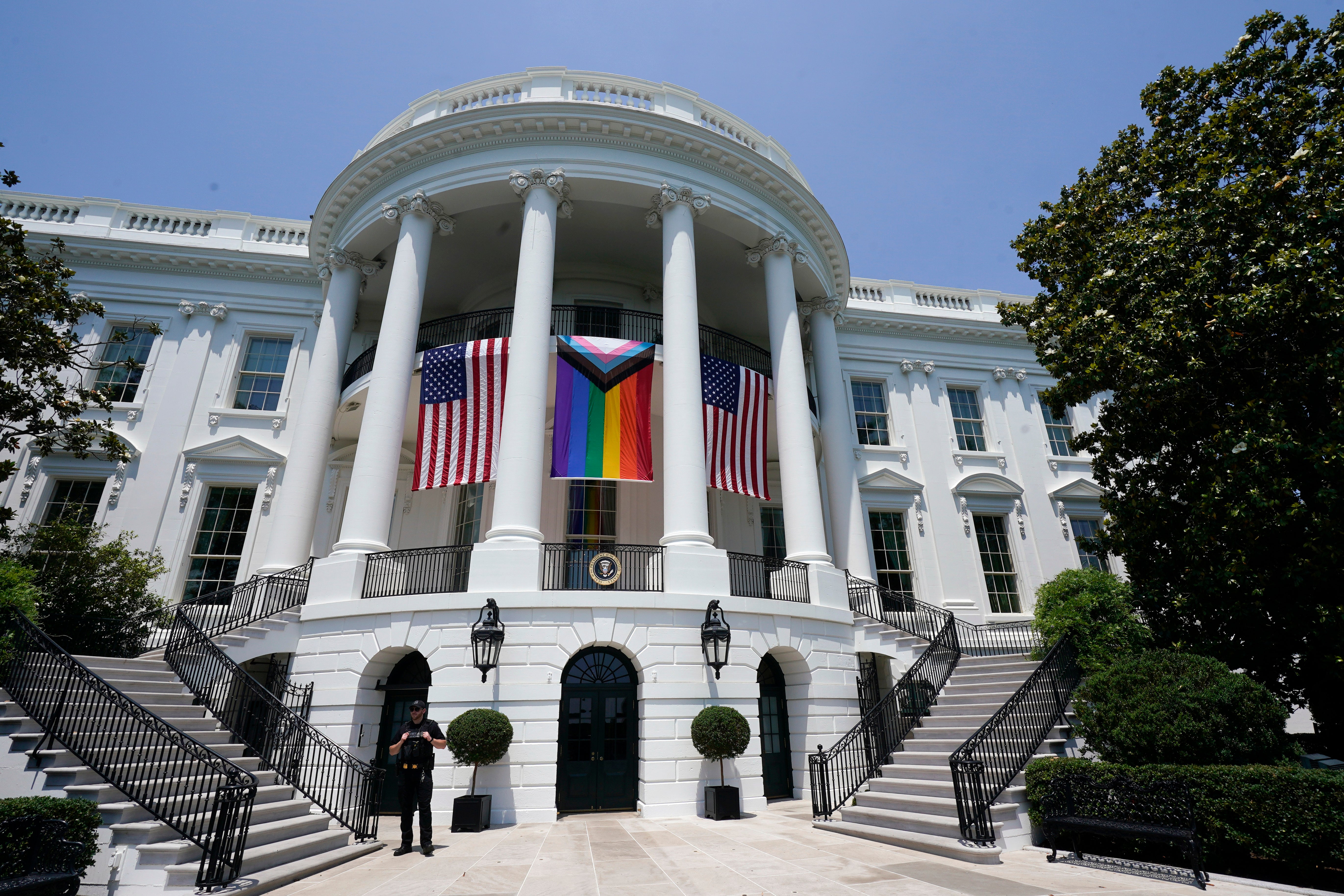 White House accused of US Flag Code violation over Pride Month display