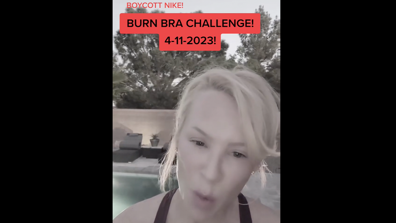 Woman sets Nike sports bra ablaze after brand features trans woman as female product model