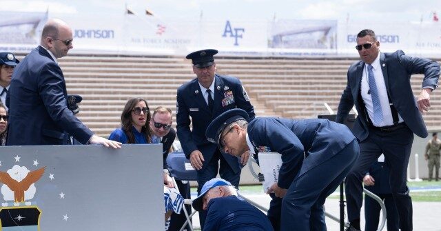 Joe Biden Takes Huge Fall on Stage at Air Force Academy Graduation 