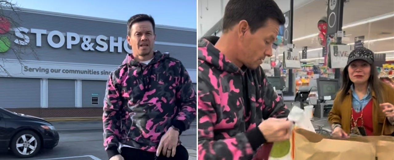 Mark Wahlberg bags groceries at hometown market where he held first job