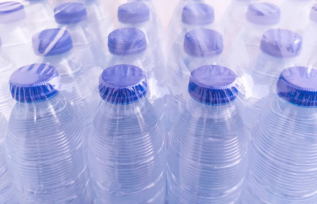 Plastic bottles in shrink wrap Plastic bottles in shrink wrap