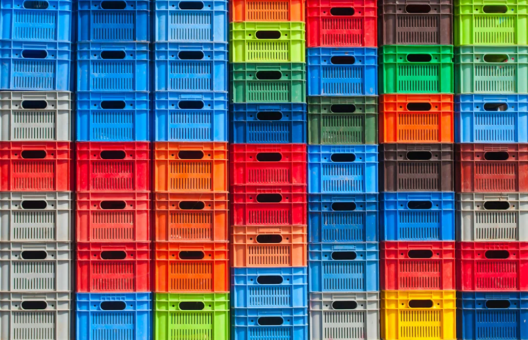 Colorful plastic crates Colorful plastic crates