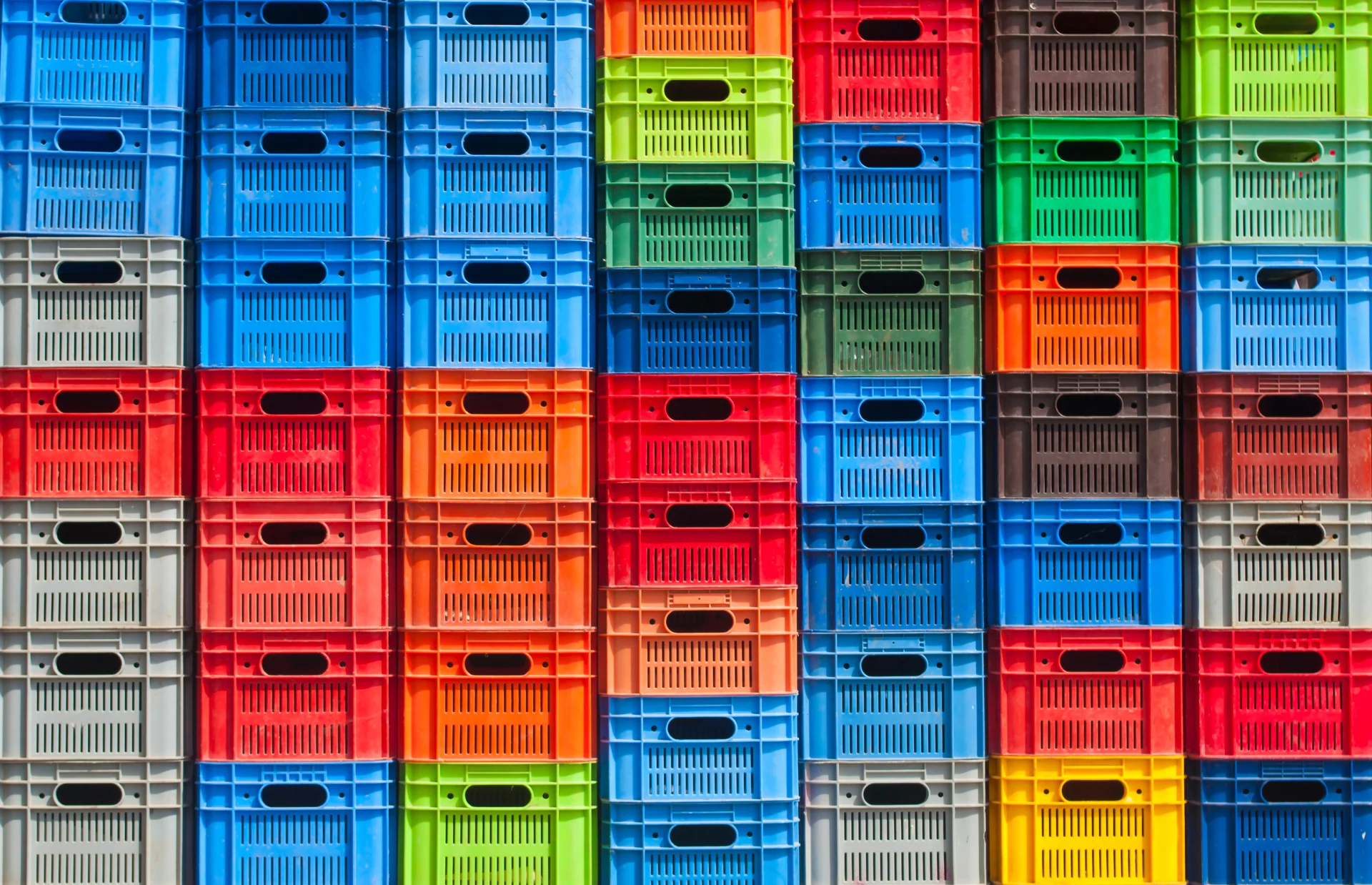 Colorful plastic crates Colorful plastic crates