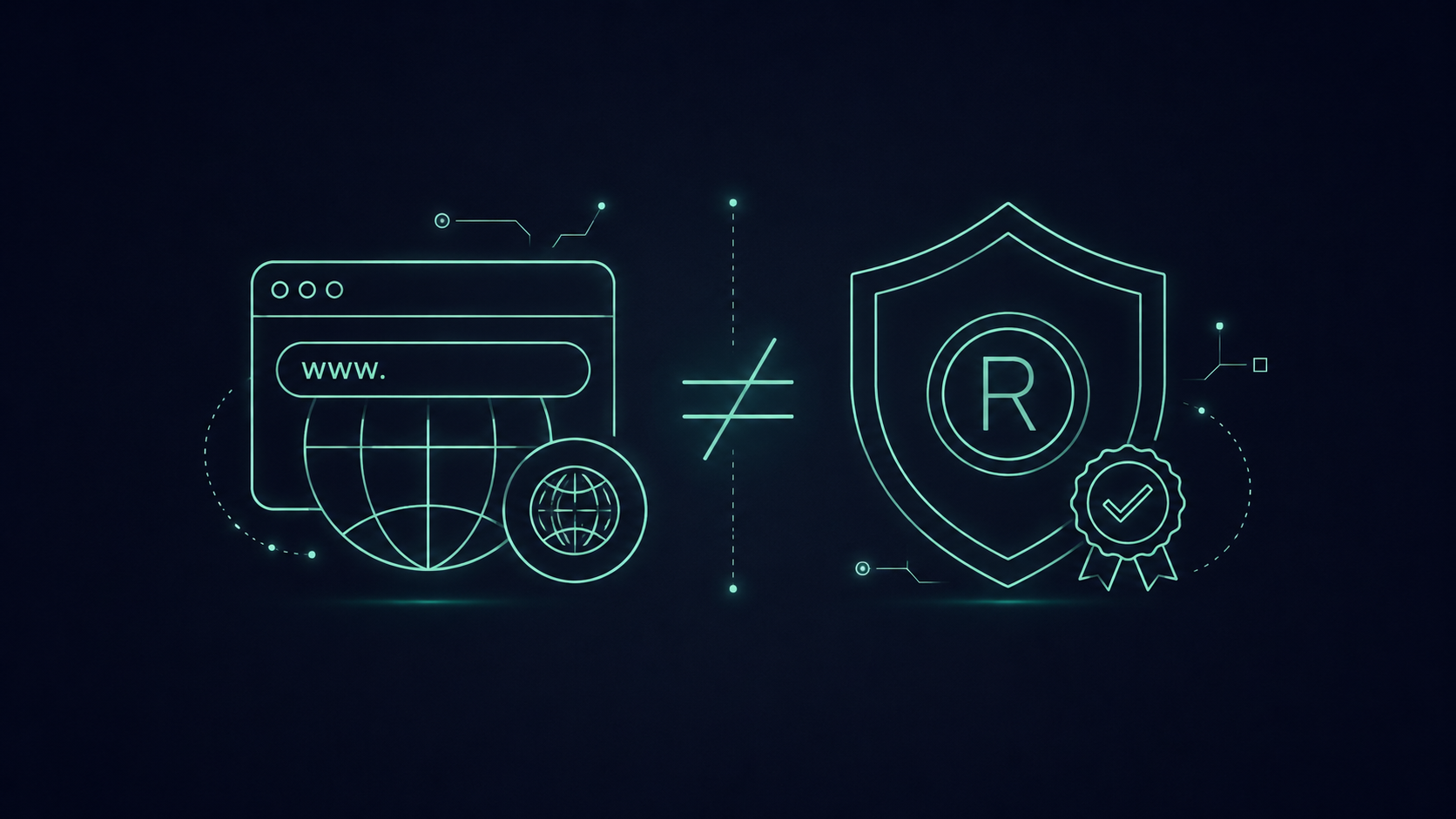 A web domain is not the same as a protected trademark