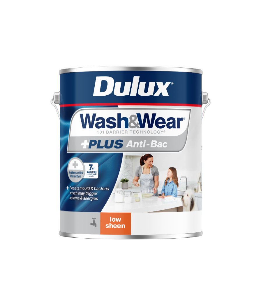 Dulux Wash & Wear +Plus Antibacterial Low Sheen Vivid White 10L | Mitre 10