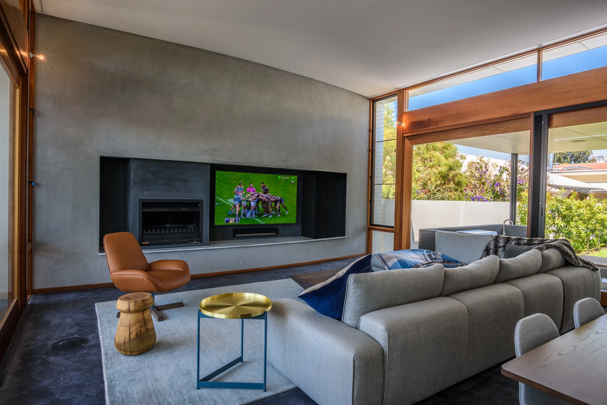 Concrete Stucco Grey Interior Lounge