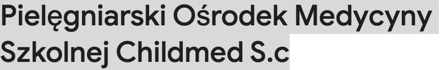 Pielęgniarki Ośrodek Medycyny Szkolnej CHILDMED s.c logo