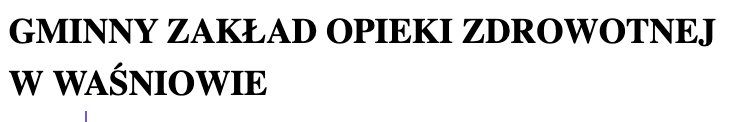 Gminny Zakład Opieki Zdrowotnej w Waśniowie logo