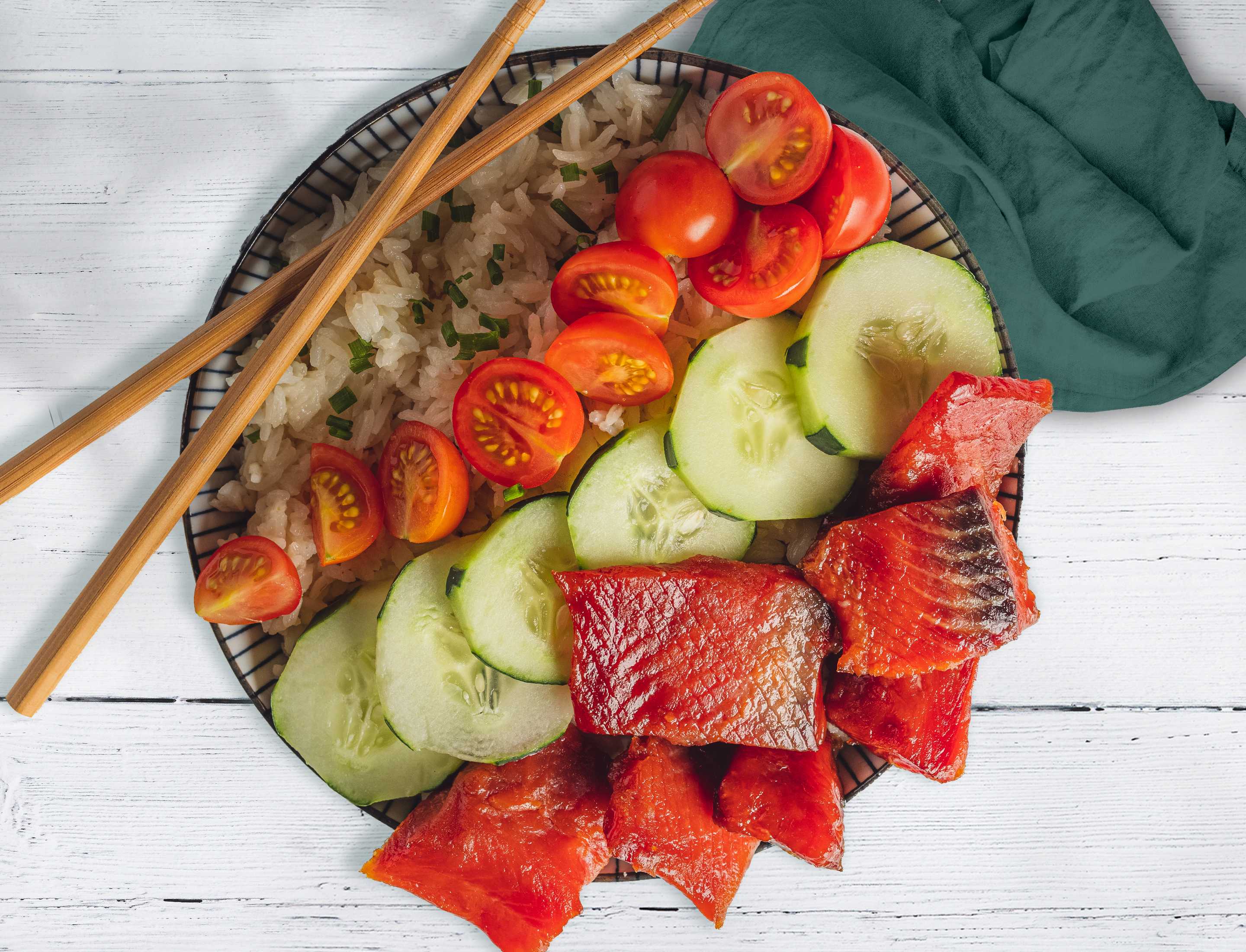 salmon rice bowl