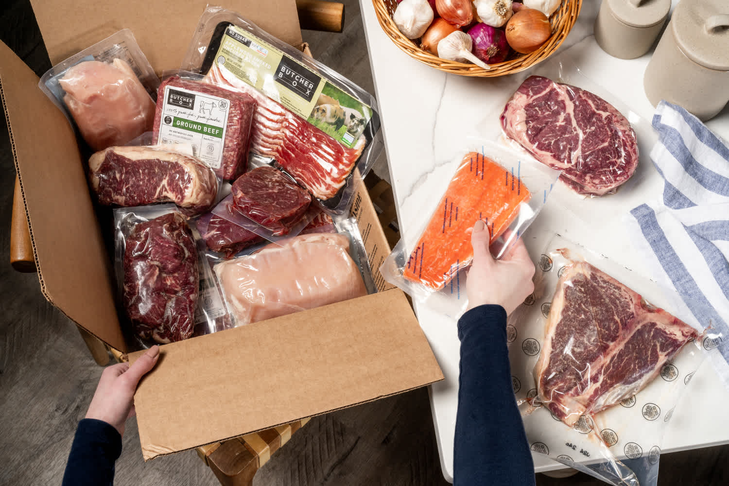 Person unpacking ButcherBox