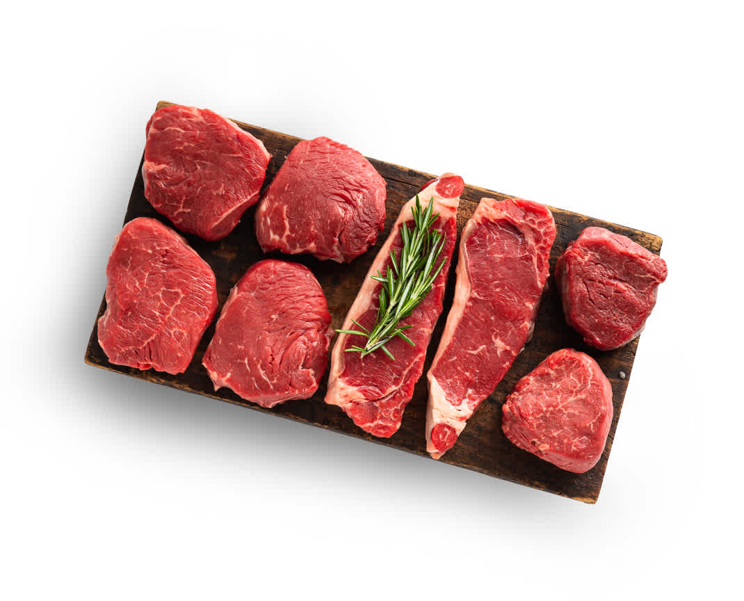 A plate of steaks