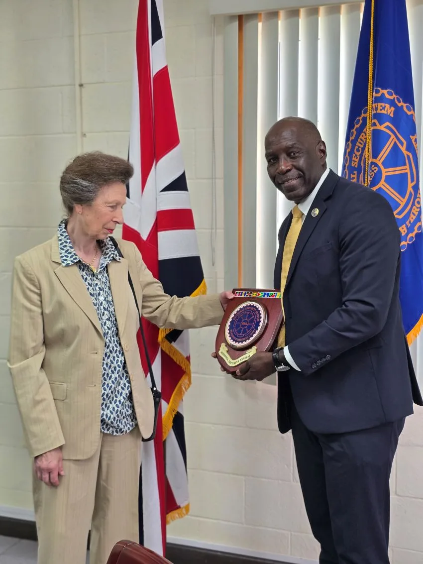 Deputy Executive Director of the RSS Atlee Rodney, presented Her Royal Highness The Princess Royal Princess Anne, with a plaque on behalf of the organisation