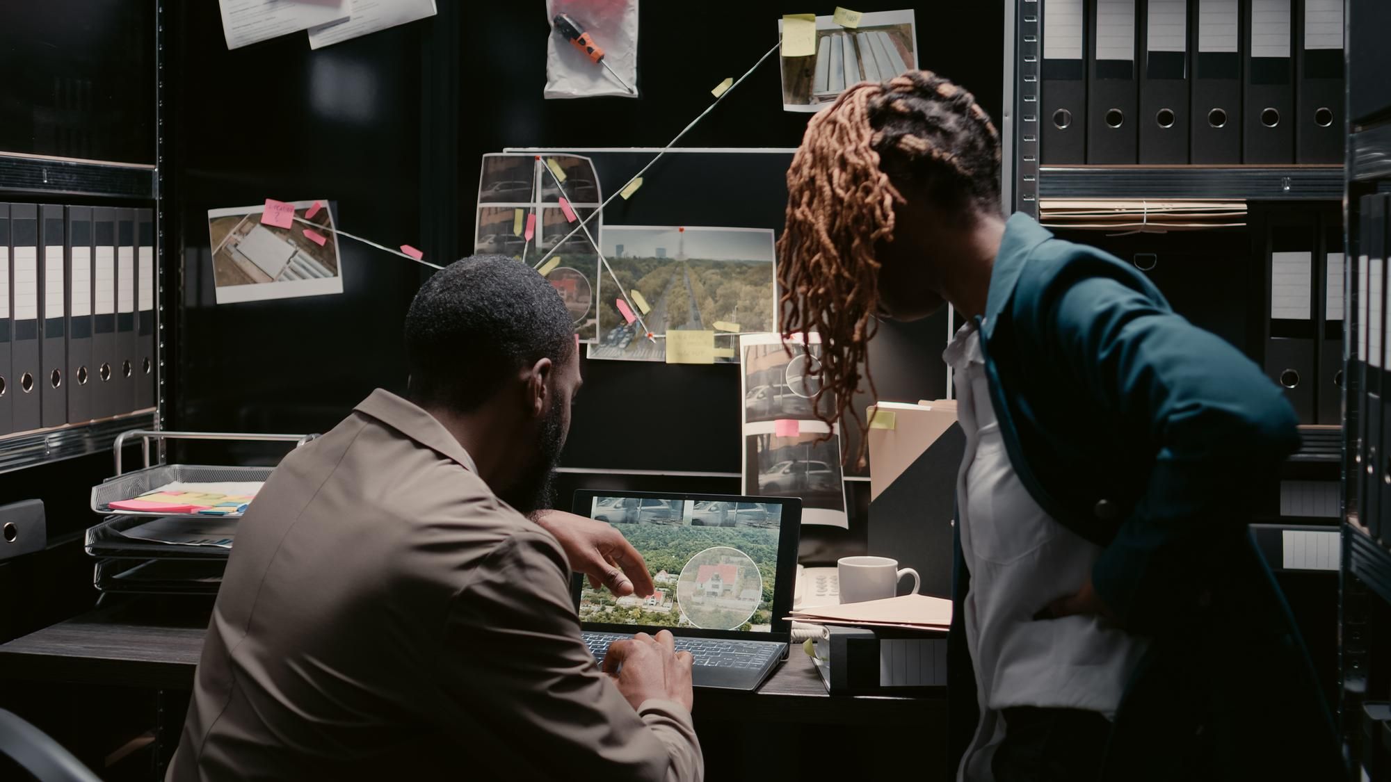 Free photo african american officers examining criminal records in incident room, planning private investigation in police archive. man and woman investors analyzing case files, reading statements. | Image by DCStudio on Freepik